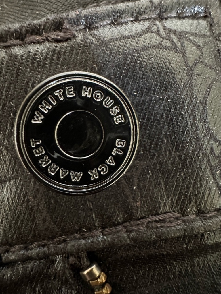 White House Black Market "The Skinny" Mid-Rise Coated Croc-Embossed Jeans. — image 5 of 8